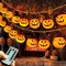Battery-Operated Pumpkin String Lights – 20 LED Jack-O’-Lantern Lights with Witch Hats, 16.4FT Halloween Decorations for Indoor/Outdoor Use, Front Door, Porch, Fireplace, Camper, Golf Cart & Party Décor